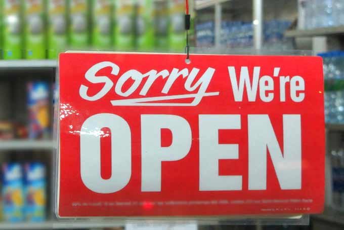 Sorry Were Open Small